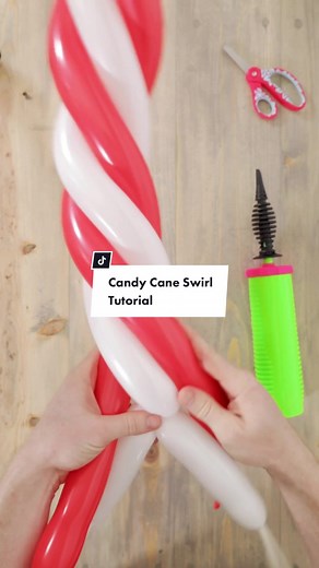 Balloon Candy Cane Swirl Tutorial