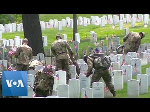 "Flags-In" Ceremony Held at Arlington National Cemetery in Virginia Ahead of Memorial Day