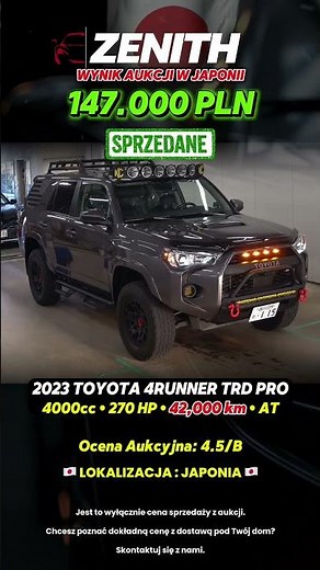 🔥 AMERICA TOYOTA 4RUNNER TRD PRO 2023 — Aukcje w Japonii 🇯🇵 | Auta z Japonii