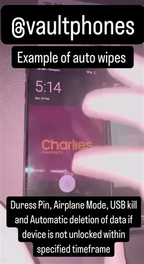 🔒 DEMO: Vault Phone Wipe Features in Action Watch how serious privacy looks in real-time. Our phones are custom-built with GrapheneOS elite hardware modifications for users who can’t afford leaks, traces, or exposure. ✅ USB Kill Switch Automatically wipes your device the moment it’s physically tampered with via USB — prevents data theft, backdoor installs, or forensic extraction. No power = no problem. ✅ Duress Passcode Wipe Unlock your phone under pressure — but with a twist: enter your duress