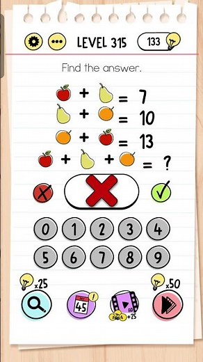 Brain test level 315 solution