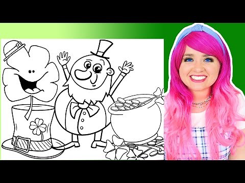 Coloring St. Patrick's Day Coloring Pages | Leprechaun, Shamrock, Pot of Gold & Top Hat Coloring
