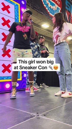 Girl wins big at Sneaker Con