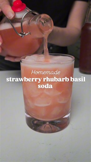 FeedFeed | Cocktails | This Fermented Strawberry Rhubarb Basil Soda recipe by @littlealchemykitchen is bright, bubbly, and the perfect homemade probiotic drink... | Instagram