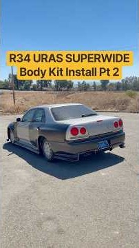 Completely installed my URAS SUPERWIDE body kit on my R34 Skyline 🔥😈 #nissan #gtr ￼