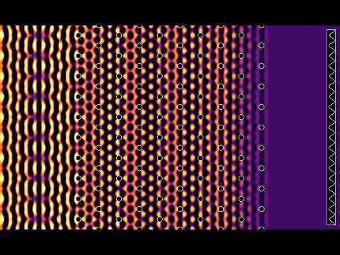 Plane waves crossing a hex grid of obstacles with Neumann conditions