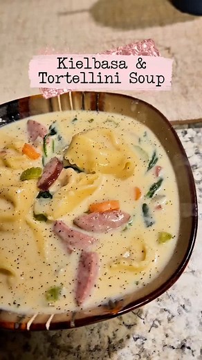 The Craftologist on Instagram: "Kielbasa & Tortellini Soup Recipe (I doubled the recipe below for my video) •2-3 tbsp butter •1 cup diced onion •1 cup chopped carrots •1 cup diced celery •1 tbsp minced garlic *Cook for 5-6 minutes or until tender --- •add 1/2 cup all purpose flour *Cook down for 3-4 minutes --- •add 4½ cups chicken broth •13 oz Polska Kielbasa *Bring to a boil --- •add 9-10 oz tortellini of your choice *Boil for 4-6 minutes, depending on the directions on the package. --- •add 2