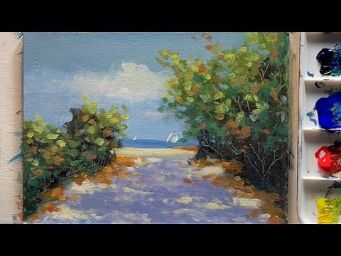 Seascape painting using Golden Open Acrylics | Full tutorial!