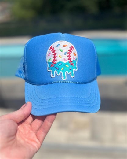 Kids Baseball Drip Trucker Hat - Youth Cap With Ice Cream Drip Patch - Summer Children's Hat - Etsy Israel