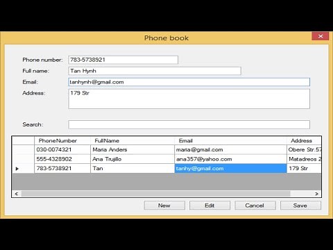 C# Application - How to create a Phone Book | FoxLearn