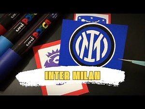 Drawing INTER MILAN 🔵⚫ Logo with POSCA Markers #drawing #intermilan #footballart #posca
