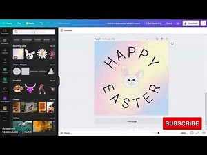 How to create Easter Labels in Canva, How to create Easter stickers in Canva tutorial