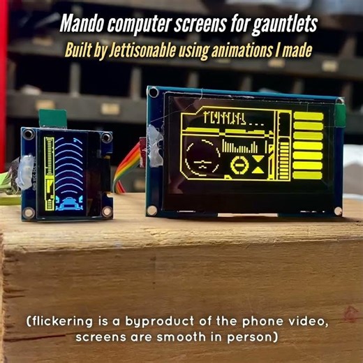 Mando gauntlet computer screens