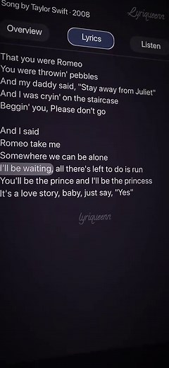 Love Story Taylor Swift lyrics - full song lyrics