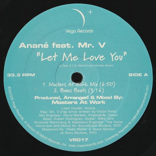 3.2K views · 90 reactions | Track Of The Day ➡️➡️➡️ Anane ' Feat. Mr. V : " Let Me Love You " ( Masters At Work Mix) . ❤❤❤ . 2005 . | Let there be HOUSEmusic | Facebook