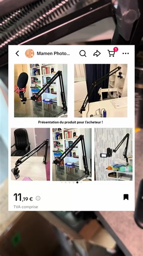 Support plafond pour trépied de caméra/ webcam/lampe annulaire, 1 set avec support de téléphone flexible a tête sphérique, pince de téléphone et base de support, support de table pour enregistrement vidéo sur téléphone et diffusion en direct #tiktokshop #tiktokshopmakemebuy #trepied #brasarticulé #createurdecontenu