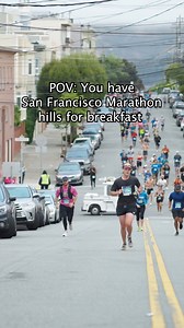 🌉 You're running the San Francisco Marathon! You’ve braved the brisk air at Aquatic Park 🛥️ Pushed through the incline to the Golden Gate on Long Ave ⛰️ Glided down Alexander Ave 💨 Conquered the climb up Garmin Hill ⌚ And soaked in the sweeping ocean views along Lincoln Blvd 🌊 Now, you've made it to Inner Richmond, and those hills? No match for you! They were your Sunday morning breakfast sampler – and you're still hungry 🍽️ You've trained hard, and this is your moment. Keep going strong—yo