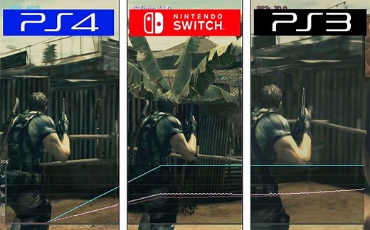 《生化危机5》 PS4 vs Switch vs PS3 游戏帧率测试对比 1080P 60帧视频
