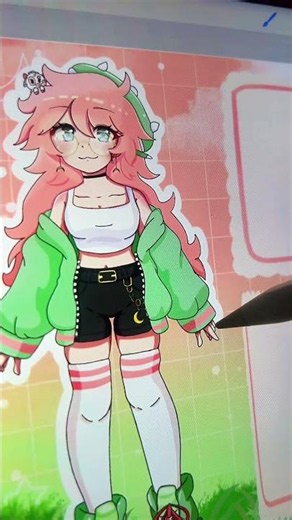Working on my Character reference sheet! #art #oc #charactersheet #cute #fyp