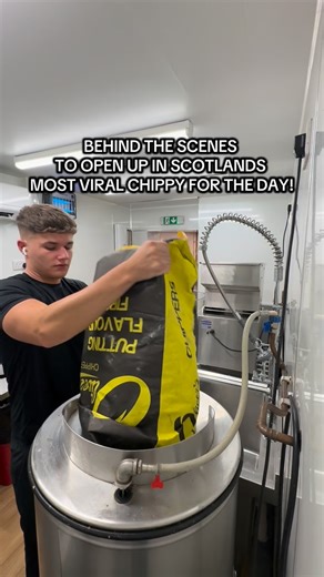Andy’s Golden Fry on Instagram: "Behind the scenes to open up in Scotlands most viral chippy!"