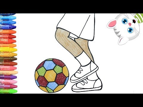 Fußball | Zeichnen und Ausmalen für Kinder | Farben Lernen
