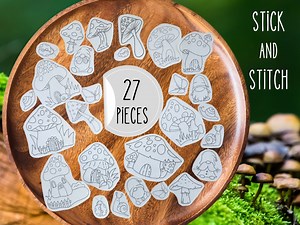 Toadstool Embroidery Design Bundle: 27 Whimsical Stick and Stitch Patterns - Etsy
