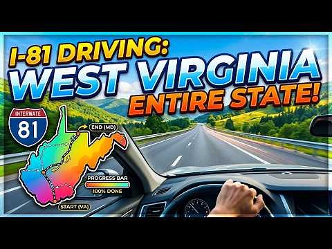 Driving on Interstate 81 through Entire State of West Virginia