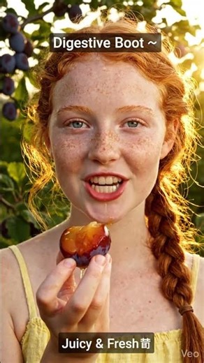 Juicy Plum Bite 🍑 | Boost Digestion & Skin! #fruit #grapenation #asmr
