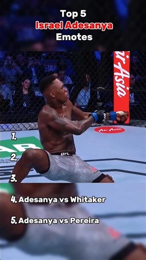Top 5 Israel Adesanya Emotes #ufc #mma #ranking #top5 #ufcedit #ufcshorts #mmashorts