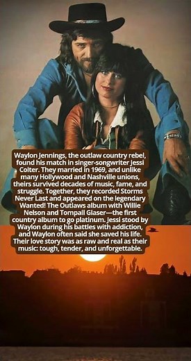 Waylon Jennings Jessi Colter Outlaw Love Story #facts #countrymusic #movie #vintage #cowboys
