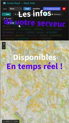 DayZ Aide carte complète en français avec le Y en coordonnée !!!
