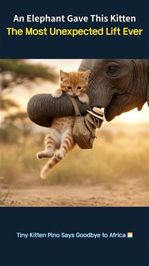 Tiny Kitten Pino Says Goodbye to Africa 🌅