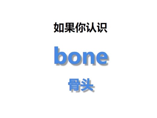 [点关注，一秒记单词bone系列单词记更多]