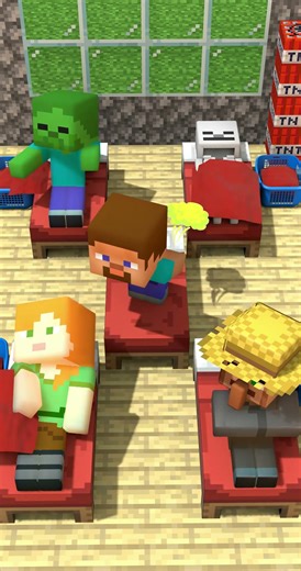 Minecraft - Steve removed the blanket from all Mobs with fart 😆#shorts