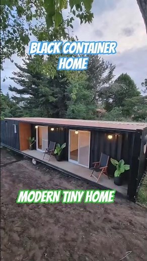 Black Modern Shipping Container Home Tour (Stylish & Compact)