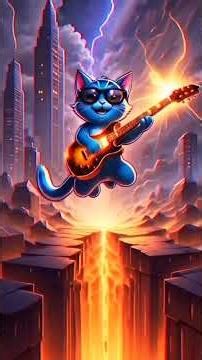 #RiseThroughTheStatic #AnimatedMusic #RockAnimation #GuitarCat #NeonAesthetic