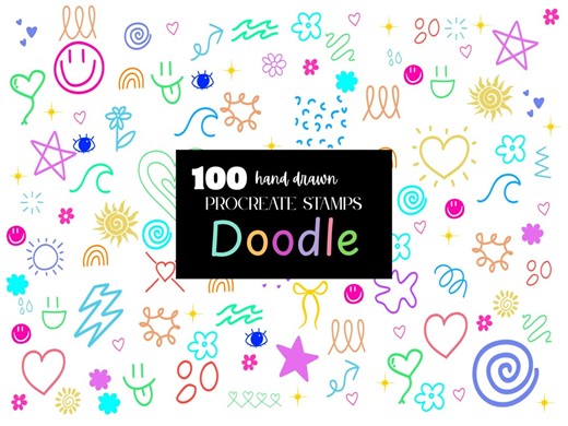 Procreate Doodle Stamps and Pattern Brushes (digital Download) - Etsy