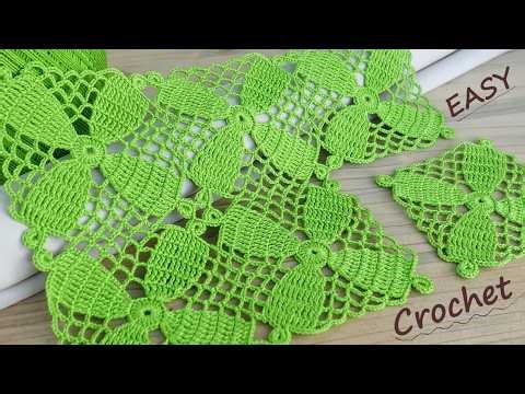 The easiest crochet square for beginners 💚 You won't believe how EASY this crochet square is 💚