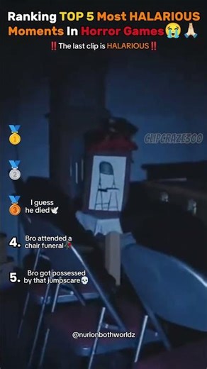 Ranking Top 5 Most HALARIOUS Moments In Horror Games😭🙏🏻#horror #gaming #funnyfails