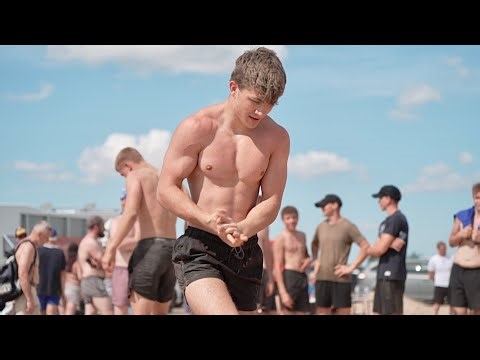 Otto Nugis (EST) vs Timor Arusaar (EST) 80kg. Men beach wrestling tournament.