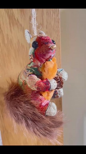 Hanging Multi coloured Squirrel with Fur Tail | Decor et more