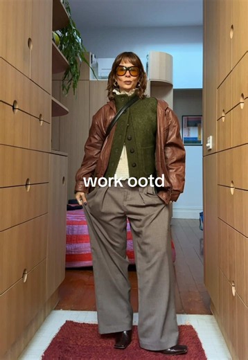 will choose a leather jacket over a blazer always 🤎 #fashiontiktok #fashion #outfitinspo #outfitidea #baggypants
