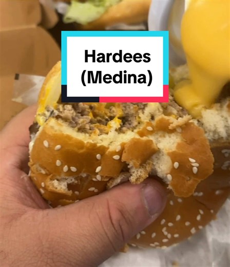 Mukbang by @Hardee’s #burger #viral #fries #cheese #fyp