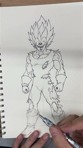 Step by step - Drawing Majin Vegeta Buu saga - Part 2