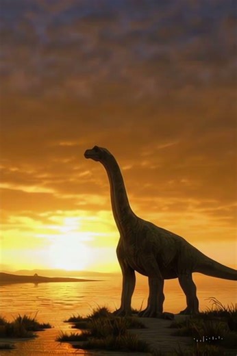 A Lone Brachiosaurus by the Water at Sunset｜#Brachiosaurus