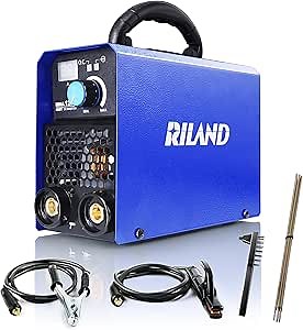 RILAND Stick Welder, 110V 120A Portable ARC Welding Machine with Synergic Control, IGBT Inverter MMA Welder Machine with Hot Start, Arc force and Anti-Stick & Welding Rod 6013