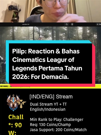 Kasih teori2 kalian dong. Ada garen, sona, shyvana, morgana, quinn, yunara, nocturne? cithria? (Kena violation saat react di live stream. Jadi rekam sendiri) Reaction & Bahas Cinematics Leagur of Legends Pertama Tahun 2026: For Demacia. #leagueoflegends #fordemacia #streamer #cinematics #reaction