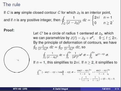 A Useful Rule for Contour Integrals