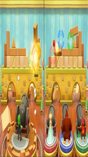 Super Mario Party – Mini-game Shoot cannons to destroy castles
