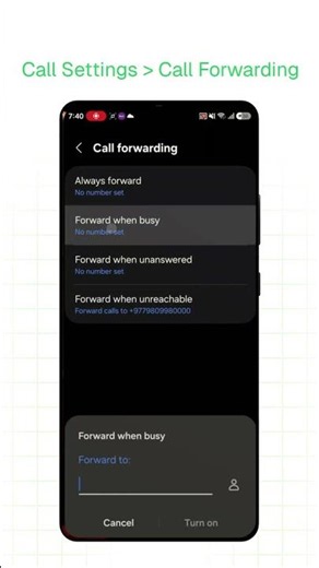 How to Call Forward on Android?